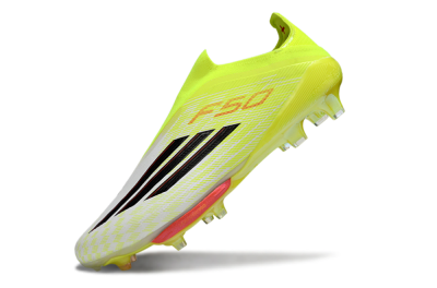 Men's Adidas F50+ Elite Lightstrike Pro Laceless FG Football Boots - Yellow/Lime Green/White