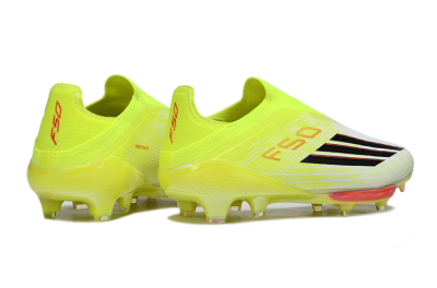 Men's Adidas F50+ Elite Lightstrike Pro Laceless FG Football Boots - Yellow/Lime Green/White