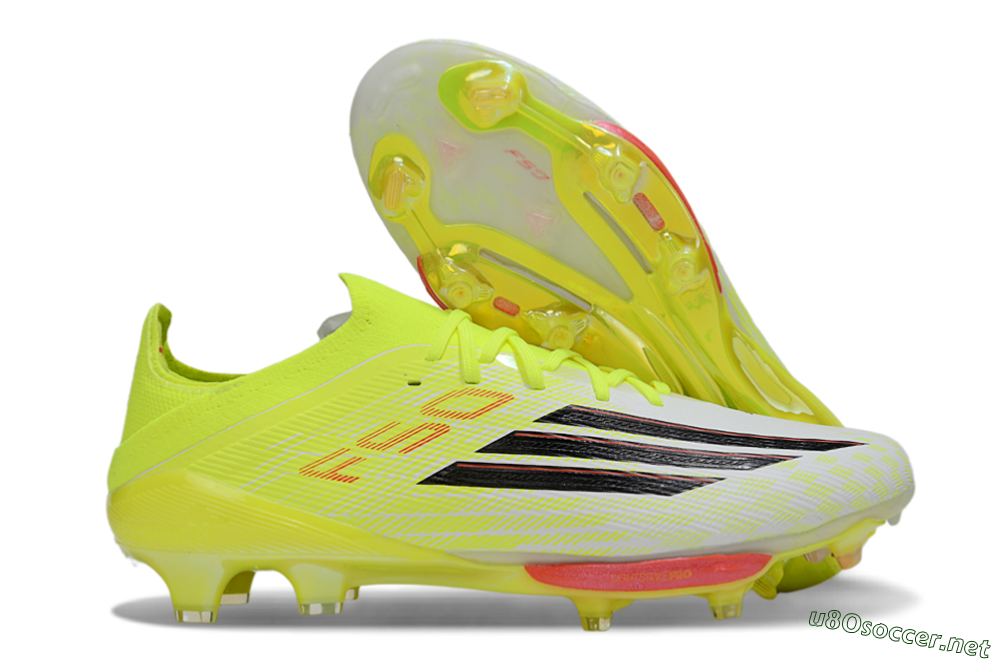 Men's Adidas F50+ Elite Lightstrike Pro FG Football Boots - Yellow/Neon Green/Sleek White 2