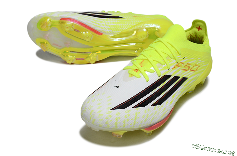 Men's Adidas F50+ Elite Lightstrike Pro FG Football Boots - Yellow/Neon Green/Sleek White 3