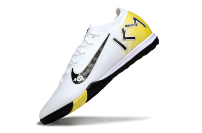 Unisex KM x Nike Air Zoom Mercurial Vapor 16 Elite TF Football Shoes - White/Lemon Yellow/Black