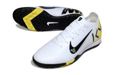 Unisex KM x Nike Air Zoom Mercurial Vapor 16 Elite TF Football Shoes - White/Lemon Yellow/Black