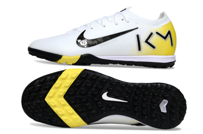 Unisex KM x Nike Air Zoom Mercurial Vapor 16 Elite TF Football Shoes - White/Lemon Yellow/Black