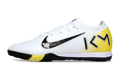 Unisex KM x Nike Air Zoom Mercurial Vapor 16 Elite TF Football Shoes - White/Lemon Yellow/Black