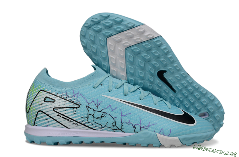 Unisex Nike Air Zoom Mercurial Vapor 16 Elite TF Football Shoes - Blue/Aqua Splash/Jet Black 2