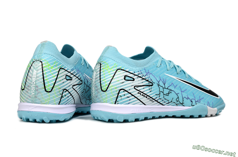 Unisex Nike Air Zoom Mercurial Vapor 16 Elite TF Football Shoes - Blue/Aqua Splash/Jet Black 6