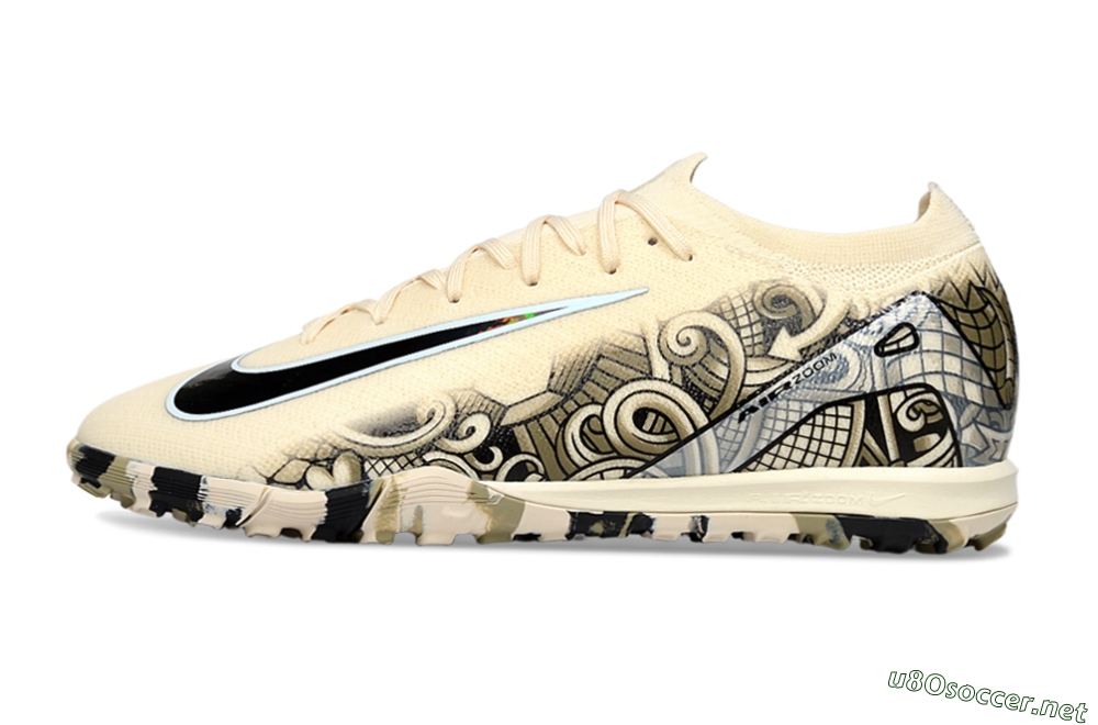 Unisex Nike Air Zoom Mercurial Vapor 16 Elite TF Football Shoes - Beige/Sand Dune/Black Wave 0