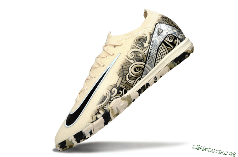 Unisex Nike Air Zoom Mercurial Vapor 16 Elite TF Football Shoes - Beige/Sand Dune/Black Wave 5