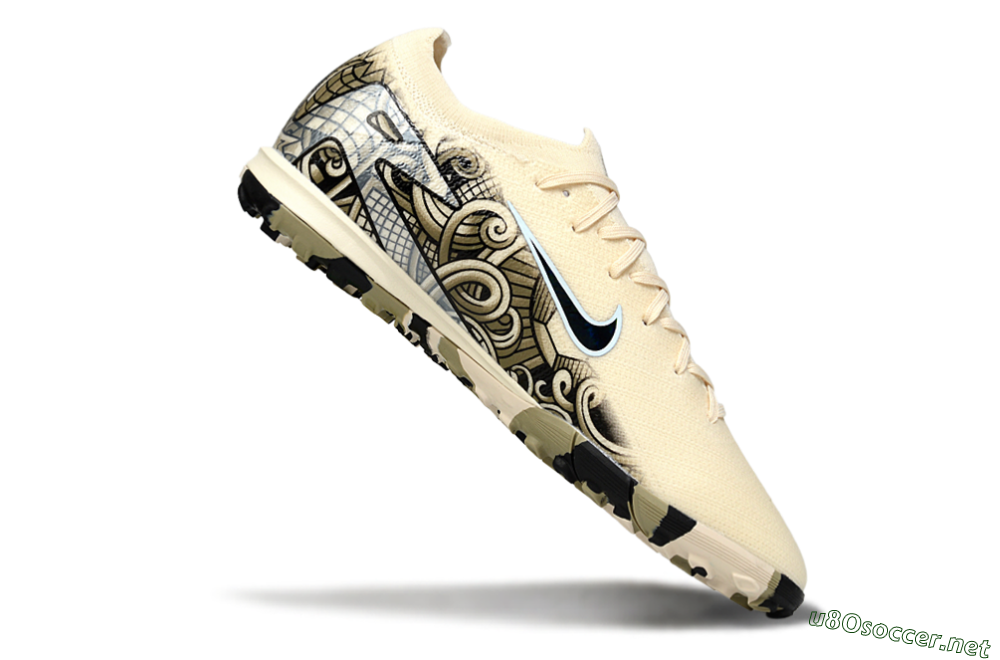 Unisex Nike Air Zoom Mercurial Vapor 16 Elite TF Football Shoes - Beige/Sand Dune/Black Wave 4