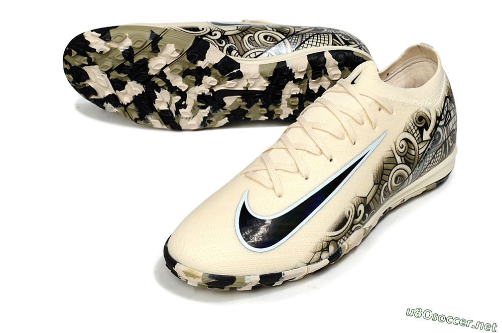 Unisex Nike Air Zoom Mercurial Vapor 16 Elite TF Football Shoes - Beige/Sand Dune/Black Wave 3