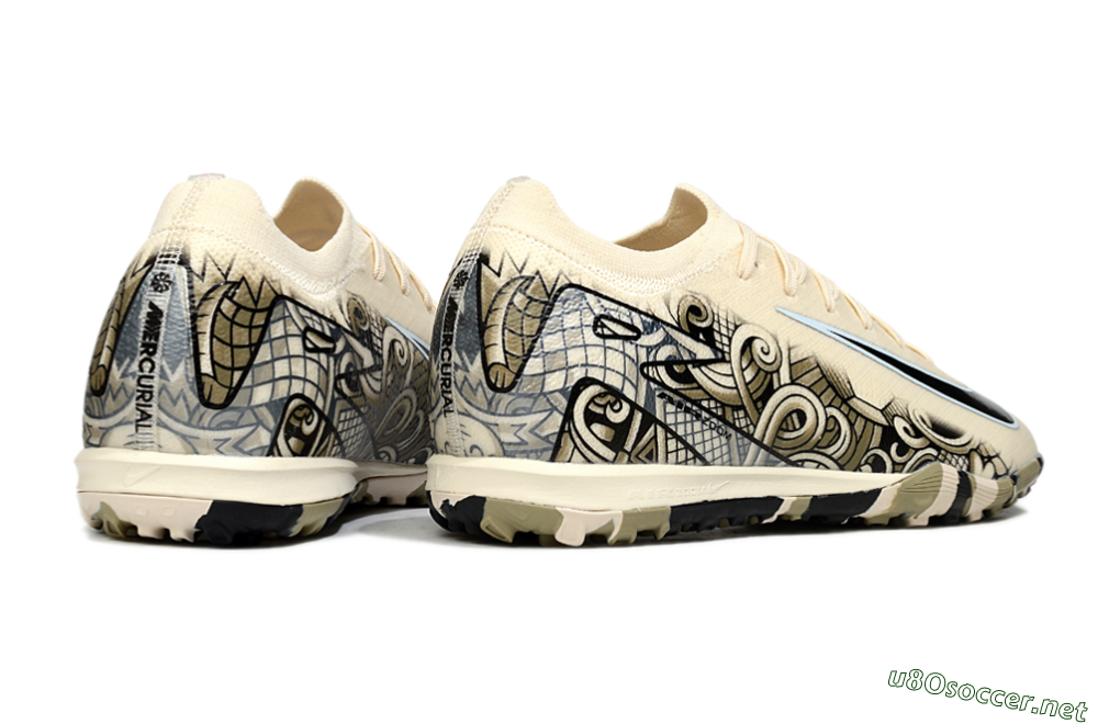 Unisex Nike Air Zoom Mercurial Vapor 16 Elite TF Football Shoes - Beige/Sand Dune/Black Wave 6