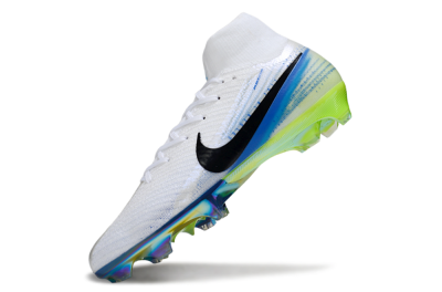 Unisex Nike Air Zoom Mercurial Superfly 10 Elite FG Football Boots - White/Electric Blue/Neon Green