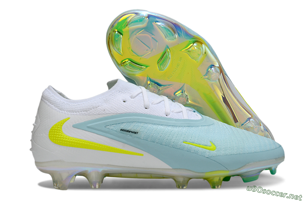 Unisex Nike Phantom 6 Low Elite FG Football Boots - Blue/Light Blue/Electric Yellow 2