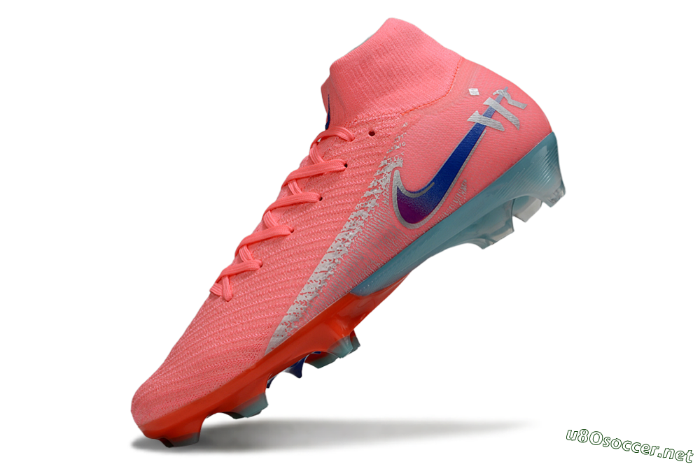 Unisex Nike Air Zoom Mercurial Superfly 10 Elite FG Football Boots - Pink/Coral Splash/Turquoise Breeze 5