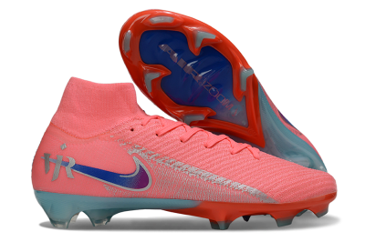 Unisex Nike Air Zoom Mercurial Superfly 10 Elite FG Football Boots - Pink/Coral Splash/Turquoise Breeze