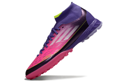 Men's Adidas F50 Pro Mid TF Football Shoes - Pink/Electric Pink/Deep Purple