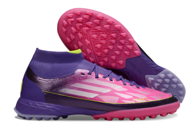 Men's Adidas F50 Pro Mid TF Football Shoes - Pink/Electric Pink/Deep Purple