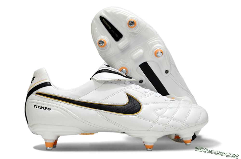 Men's Nike Tiempo Legend 10 Elite SG Football Boots - White/Black/Orange 2