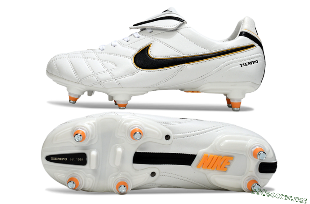 Men's Nike Tiempo Legend 10 Elite SG Football Boots - White/Black/Orange 1