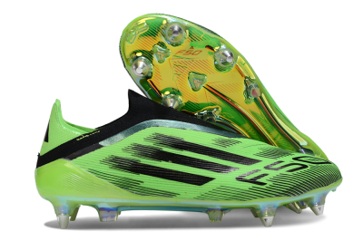 Men's Adidas F50 Elite Laceless SG Football Boots - Green/Lime Burst/Neon Glow