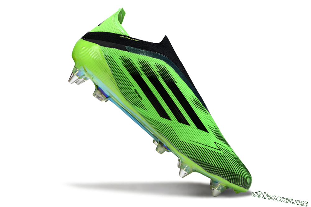 Men's Adidas F50 Elite Laceless SG Football Boots - Green/Lime Burst/Neon Glow 4