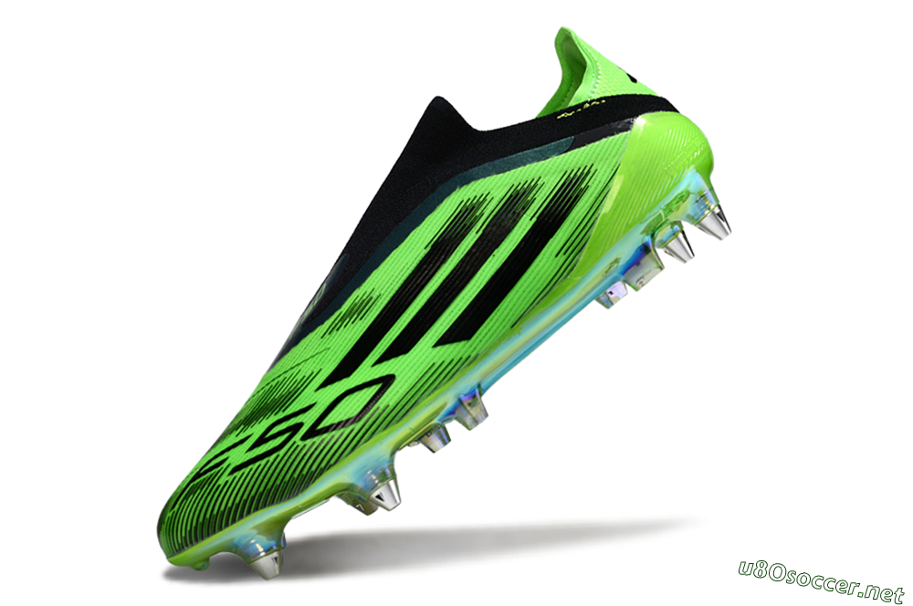 Men's Adidas F50 Elite Laceless SG Football Boots - Green/Lime Burst/Neon Glow 5