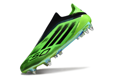Men's Adidas F50 Elite Laceless SG Football Boots - Green/Lime Burst/Neon Glow