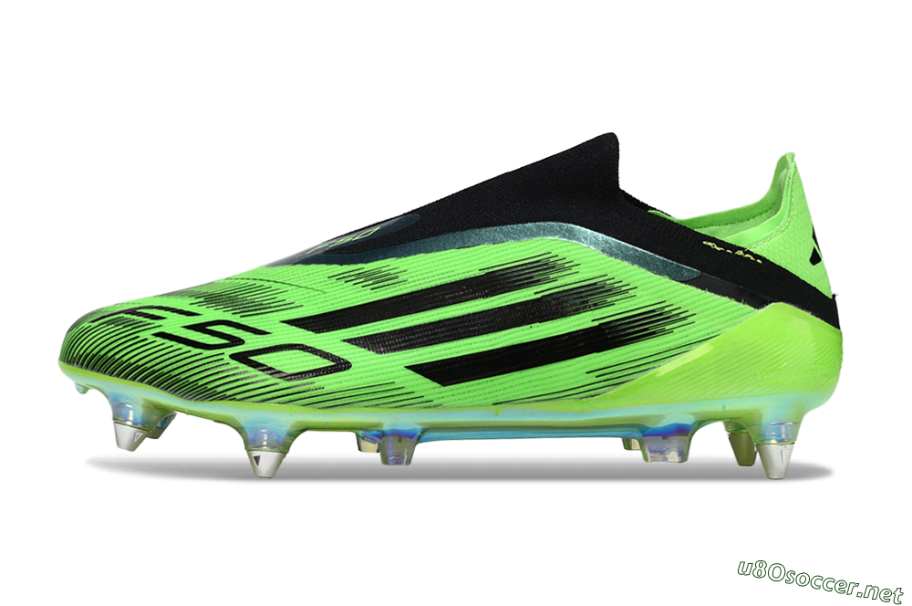 Men's Adidas F50 Elite Laceless SG Football Boots - Green/Lime Burst/Neon Glow 0