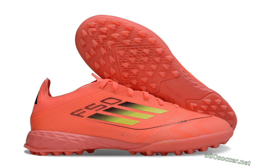Men's Adidas F50 Pro TF Football Shoes - Pink/Neon Yellow/Black 2