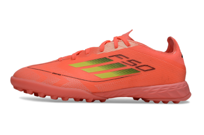Men's Adidas F50 Pro TF Football Shoes - Pink/Neon Yellow/Black