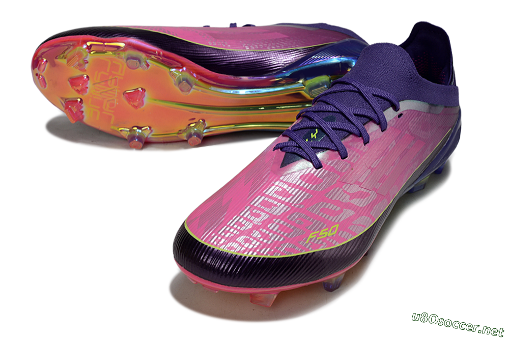 Unisex Adidas F50 Elite FG Football Boots - Pink/Vibrant Pink/Deep Purple 3