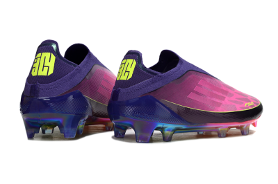 Unisex Adidas F50 Elite Laceless FG Football Boots - Purple/Electric Pink/Rainbow Gradient