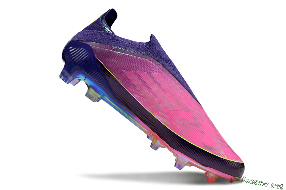 Unisex Adidas F50 Elite Laceless FG Football Boots - Purple/Electric Pink/Rainbow Gradient 4