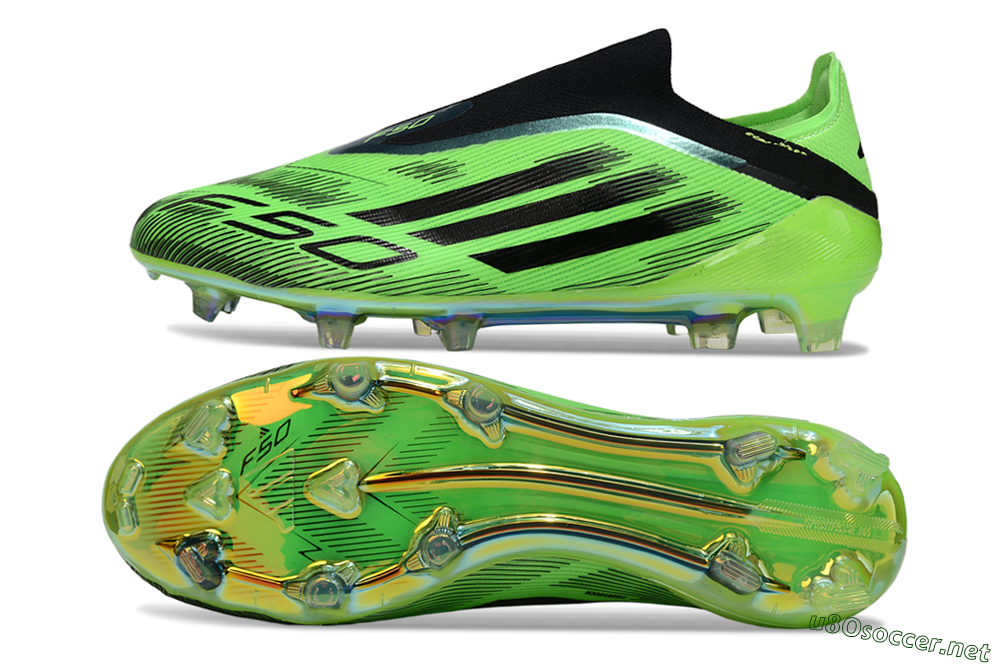 Unisex Adidas F50 Elite Laceless FG Football Boots - Green/Lime Burst/Electric Glow 1