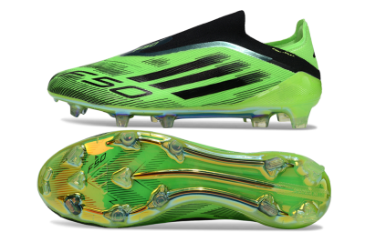 Unisex Adidas F50 Elite Laceless FG Football Boots - Green/Lime Burst/Electric Glow