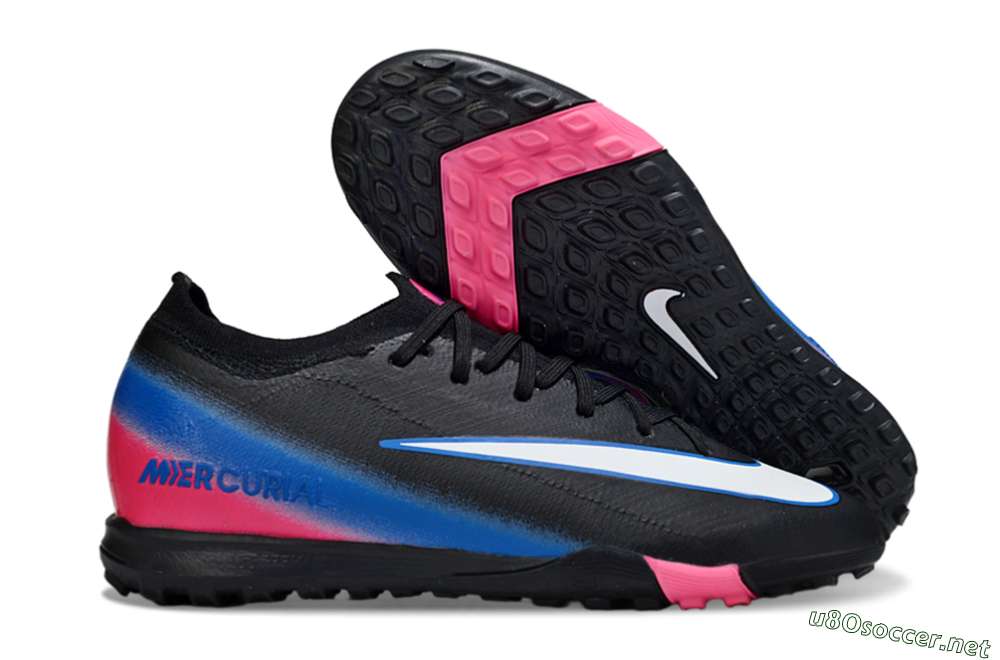 Unisex Nike Air Zoom Mercurial Vapor 16 Elite TF Football Shoes - Black/Electric Blue/Pink Fusion 2