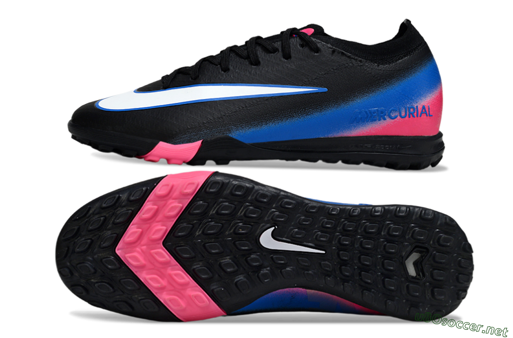 Unisex Nike Air Zoom Mercurial Vapor 16 Elite TF Football Shoes - Black/Electric Blue/Pink Fusion 1