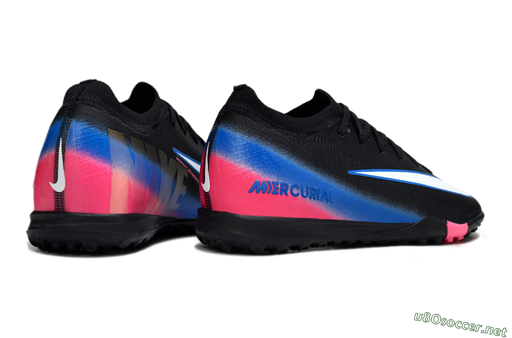 Unisex Nike Air Zoom Mercurial Vapor 16 Elite TF Football Shoes - Black/Electric Blue/Pink Fusion 6