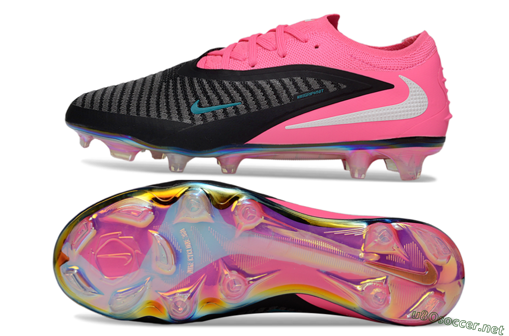 Unisex Nike Phantom 6 Low Elite FG Football Boots - Black/Hot Pink/Teal 1