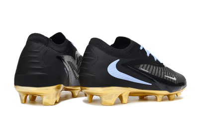 Unisex Nike Phantom 6 Low Elite FG Football Boots - Black/Light Blue/Gold