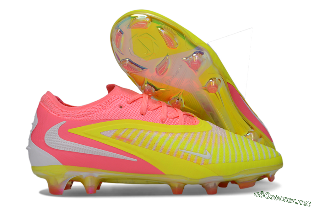 Unisex Nike Phantom 6 Low Elite FG Football Boots - Pink/Highlighter Yellow/Fluorescent Pink 2