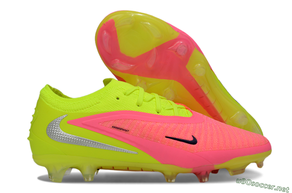 Unisex Nike Phantom 6 Low Elite FG Football Boots - Pink/Lime Green/Hot Pink 2
