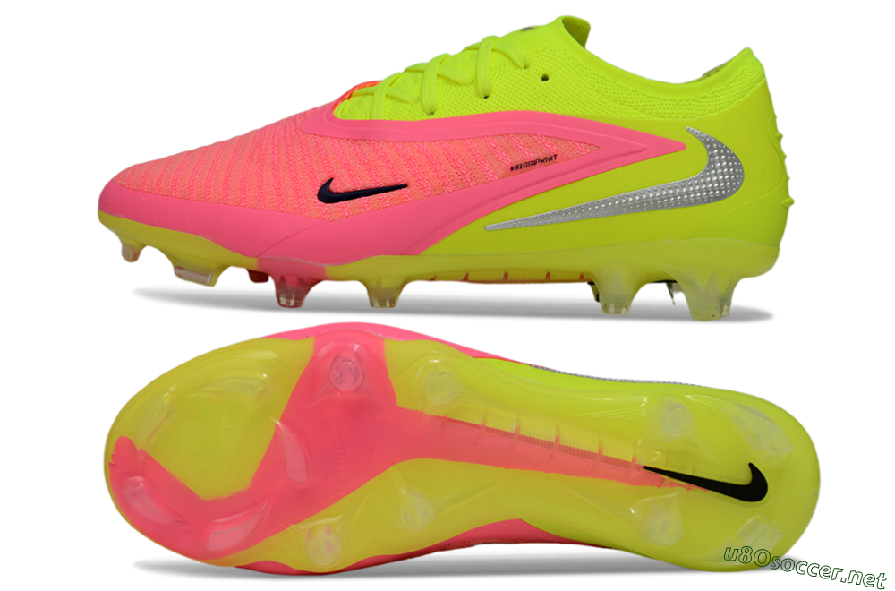 Unisex Nike Phantom 6 Low Elite FG Football Boots - Pink/Lime Green/Hot Pink 1