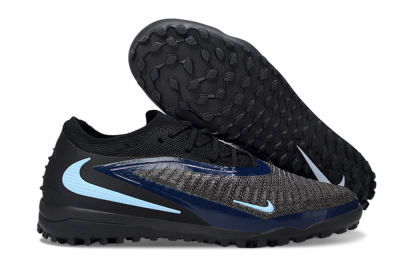 Unisex Nike Phantom 6 Low Elite TF Football Shoes - Black/Navy Blue/Light Blue