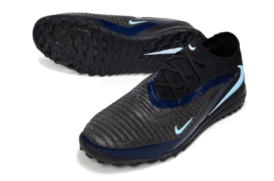 Unisex Nike Phantom 6 Low Elite TF Football Shoes - Black/Navy Blue/Light Blue