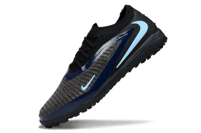 Unisex Nike Phantom 6 Low Elite TF Football Shoes - Black/Navy Blue/Light Blue