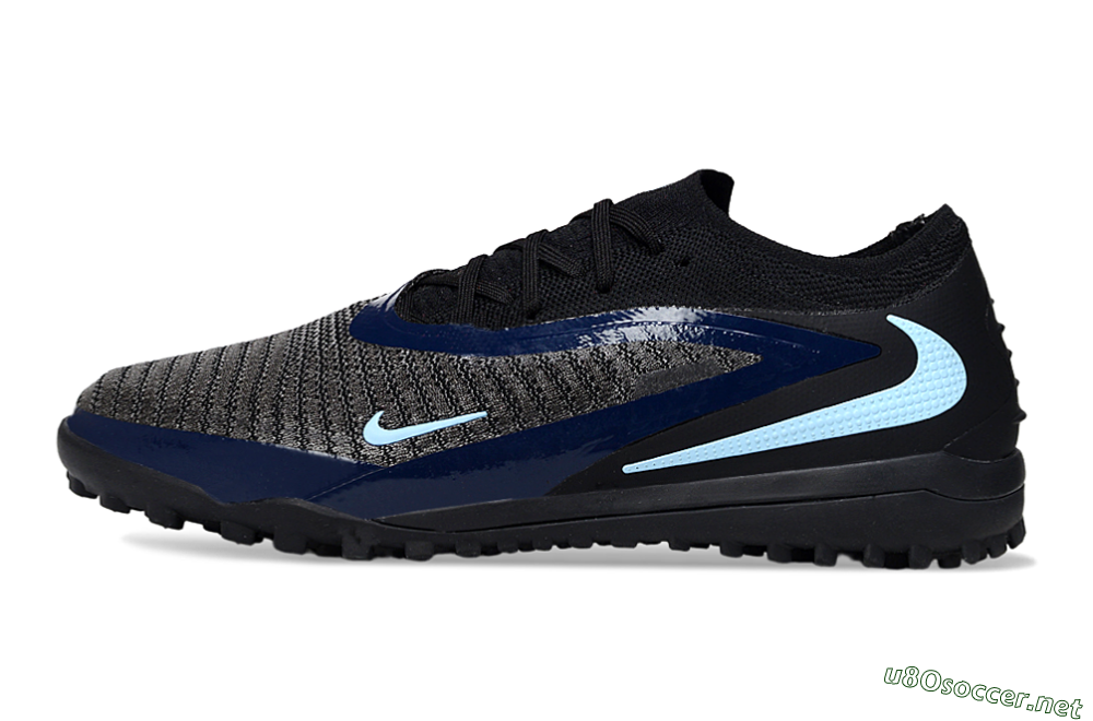Unisex Nike Phantom 6 Low Elite TF Football Shoes - Black/Navy Blue/Light Blue 0