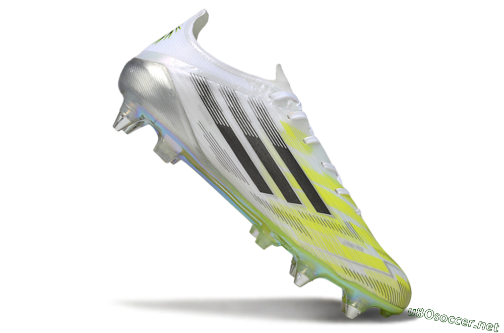 Unisex Adidas F50 Elite FG Football Boots - White/Electric Green/Silver 4