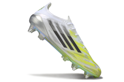 Unisex Adidas F50 Elite FG Football Boots - White/Electric Green/Silver