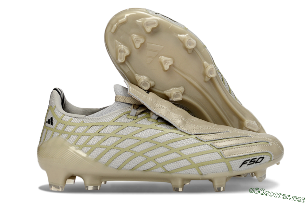 Unisex Adidas F50 Elite FG Football Boots - Beige/Soft Ivory/Faded Gold 2